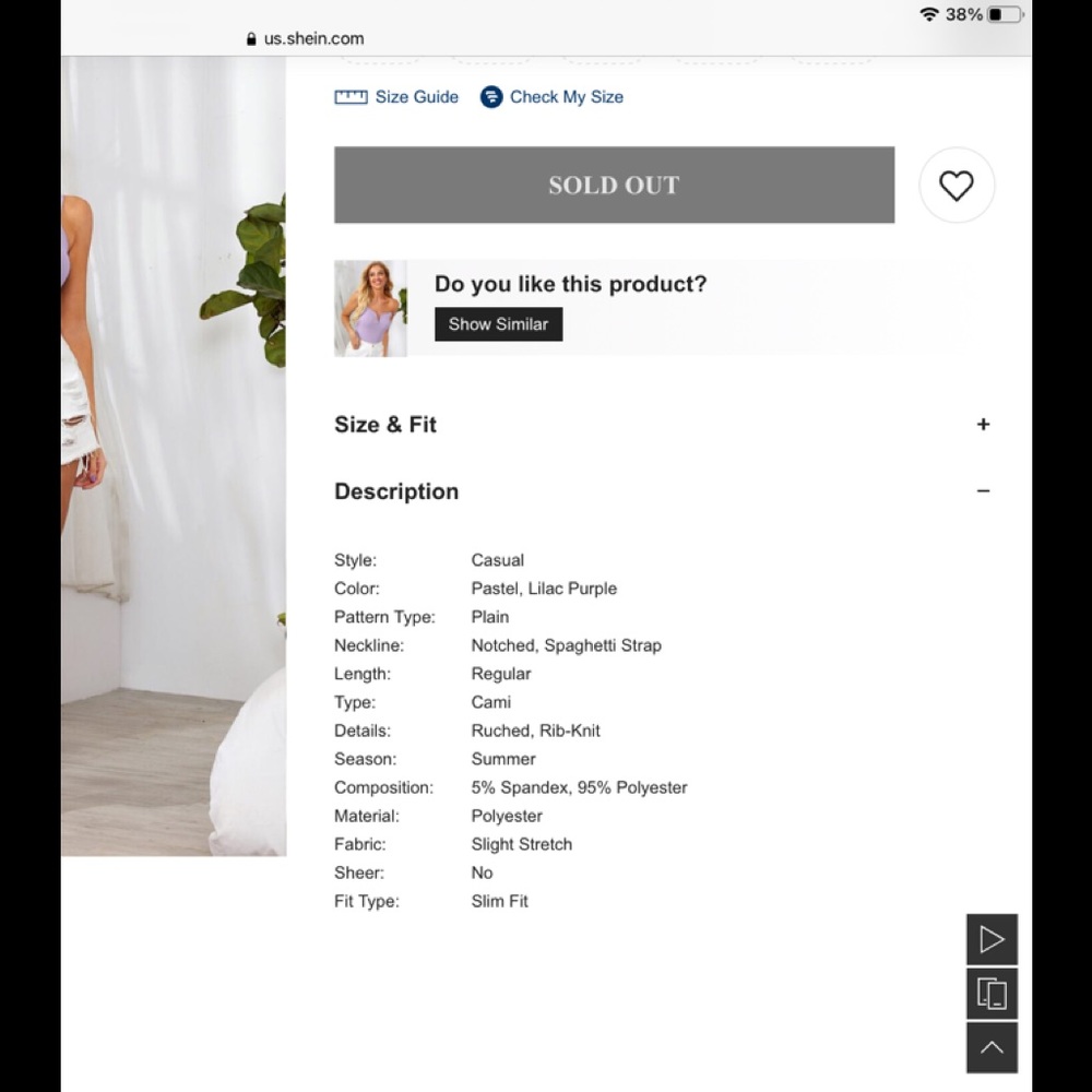 SHEIN V Rib Knit Cami - Picture 6 of 6